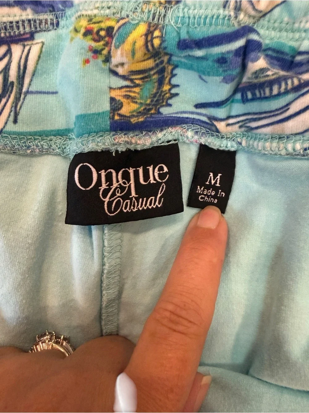 Onque Casual Nautical Print Skort Coastal Grandmother Style Cotton Stretch M